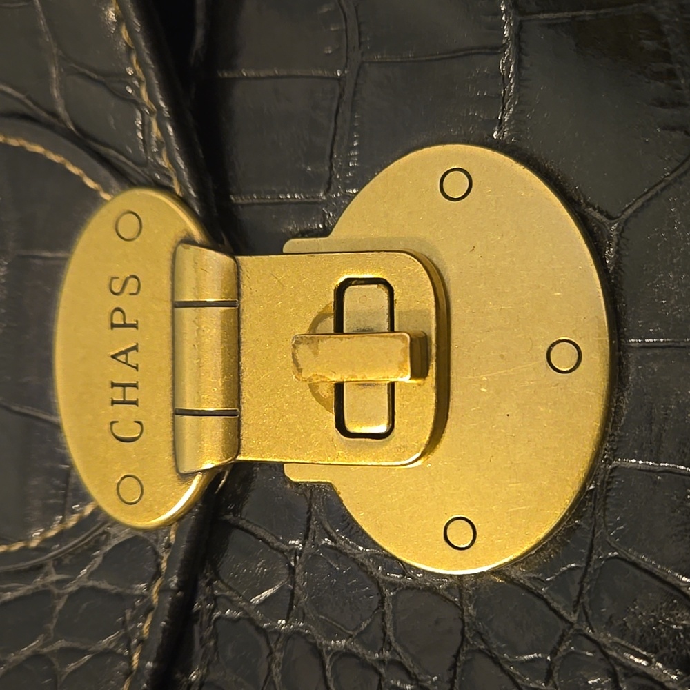 Chaps Black Purse With Gold Hardware - Picture 9 of 9